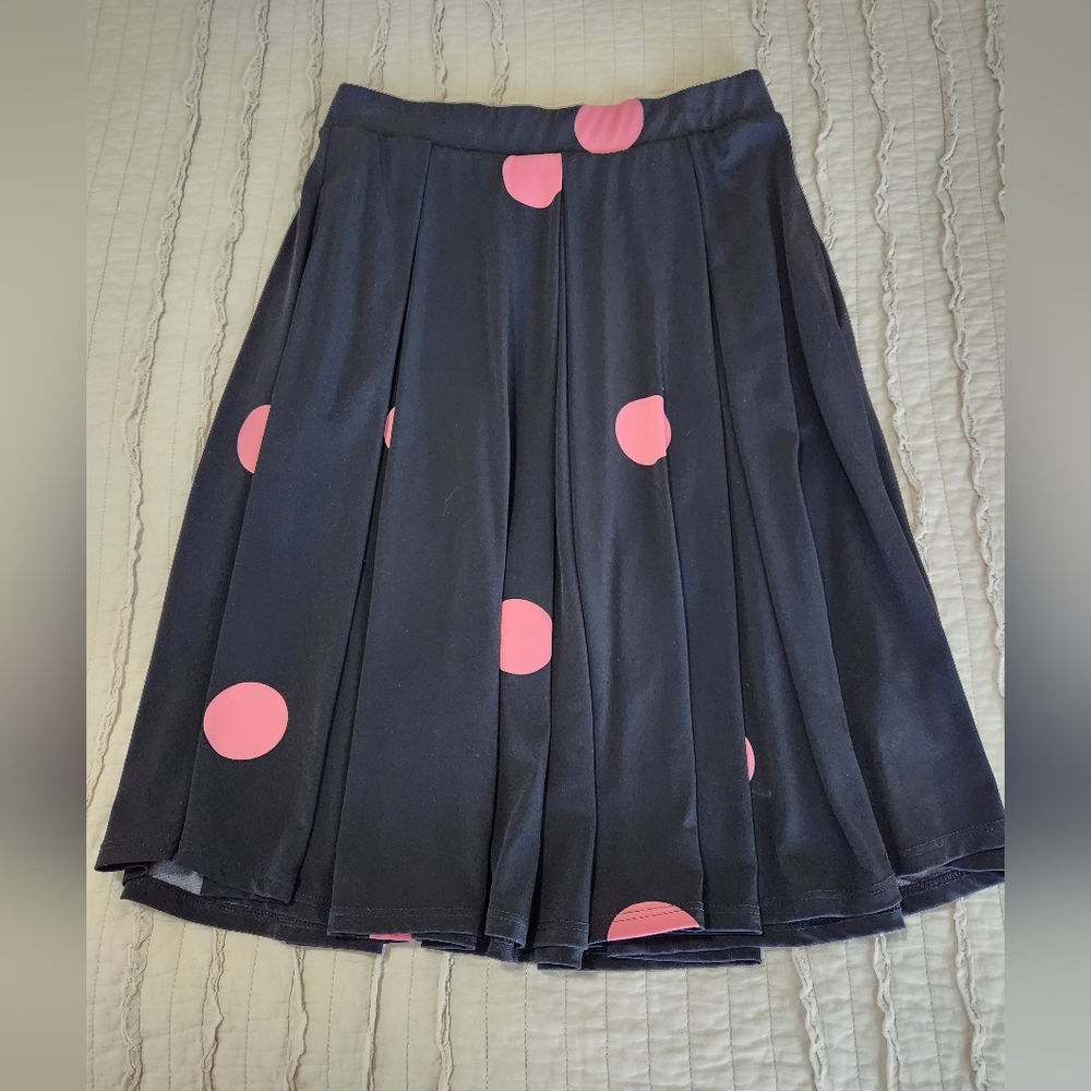 LuLaRoe Madison Skirt, Size S, Black and Pink